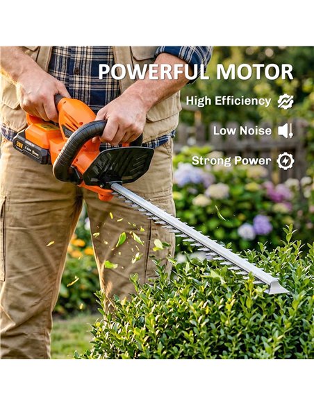 Outsunny 20" Cordless Hedge Trimmer, 18V Electric Hedge Cutter with 51cm Dual Action Blade, 2000mAh Battery and Charger - pic 200586 | FastDaddyshop