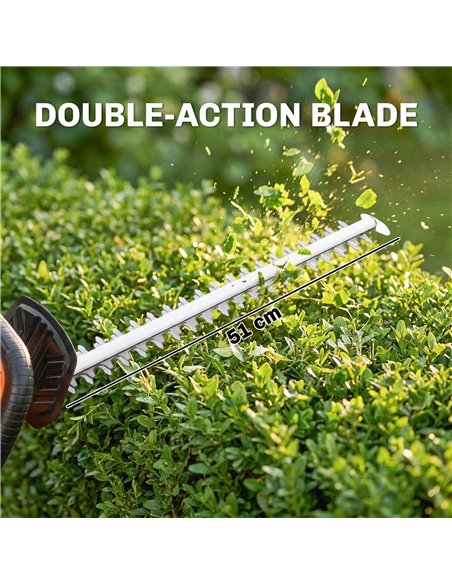 Outsunny 20" Cordless Hedge Trimmer, 18V Electric Hedge Cutter with 51cm Dual Action Blade, 2000mAh Battery and Charger - pic 200588 | FastDaddyshop