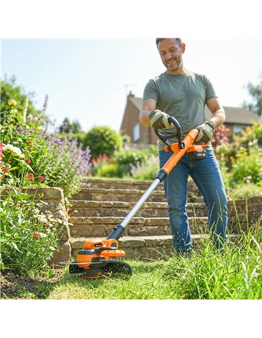 Outsunny Cordless Strimmer with 2 x 4.0Ah Lithium Batteries & Charger, 2-in-1 Lightweight Cordless Grass Trimmer and Lawn Edger