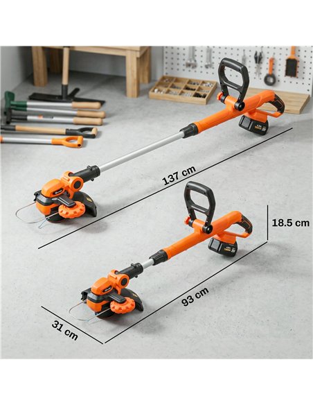 Outsunny Cordless Strimmer with 2 x 4.0Ah Lithium Batteries & Charger, 2-in-1 Lightweight Cordless Grass Trimmer and Lawn Edger - pic 200594 | FastDaddyshop