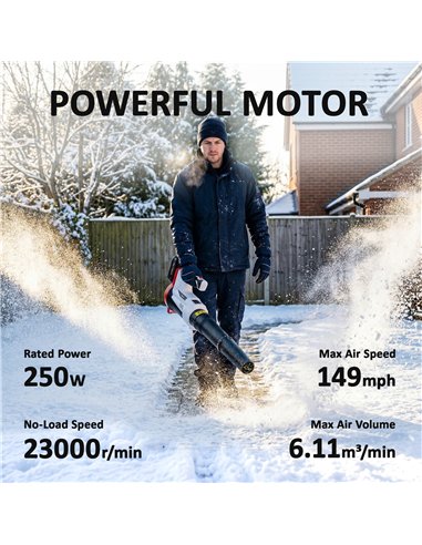 Outsunny Leaf Blower Cordless with 4000mAh Battery & Charger, 18V Lightweight Handheld Garden Blower with 6 Speed Levels