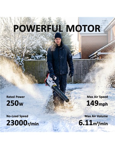 Outsunny Leaf Blower Cordless with 4000mAh Battery & Charger, 18V Lightweight Handheld Garden Blower with 6 Speed Levels - pic 200604 | FastDaddyshop