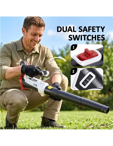Outsunny Leaf Blower Cordless with 4000mAh Battery & Charger, 18V Lightweight Handheld Garden Blower with 6 Speed Levels