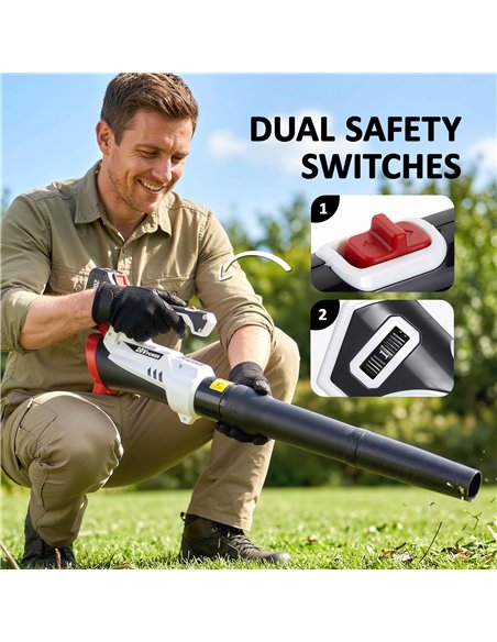Outsunny Leaf Blower Cordless with 4000mAh Battery & Charger, 18V Lightweight Handheld Garden Blower with 6 Speed Levels - pic 200607 | FastDaddyshop