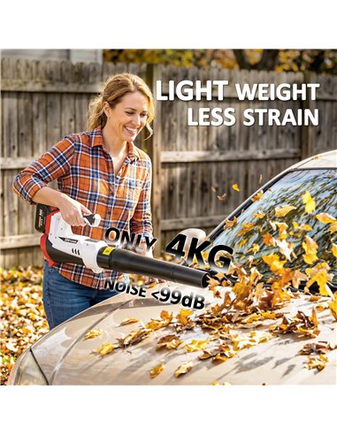 Outsunny Leaf Blower Cordless with 4000mAh Battery & Charger, 18V Lightweight Handheld Garden Blower with 6 Speed Levels