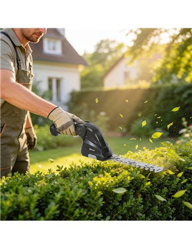 Outsunny 2-in-1 Cordless Hedge Trimmer & Grass Shear with 7.2V 2 x Rechargeable 2000mAh Batteries, 2 Changeable Blades