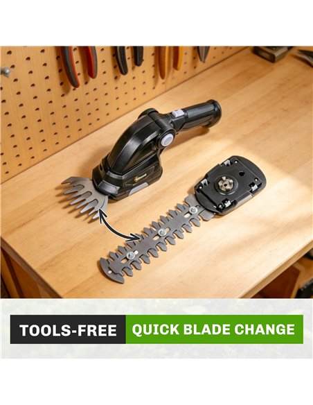 Outsunny 2-in-1 Cordless Hedge Trimmer & Grass Shear with 7.2V 2 x Rechargeable 2000mAh Batteries, 2 Changeable Blades - pic 200616 | FastDaddyshop