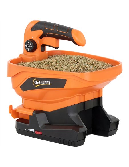 Outsunny Cordless Spreader, 3.3L Handheld Seed Spreader with Adjustable Scatter Width, Adjustable Flow, USB Charging Cable - pic 200619 | FastDaddyshop