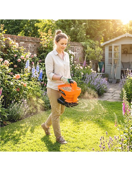Outsunny Cordless Spreader, 3.3L Handheld Seed Spreader with Adjustable Scatter Width, Adjustable Flow, USB Charging Cable - pic 200620 | FastDaddyshop