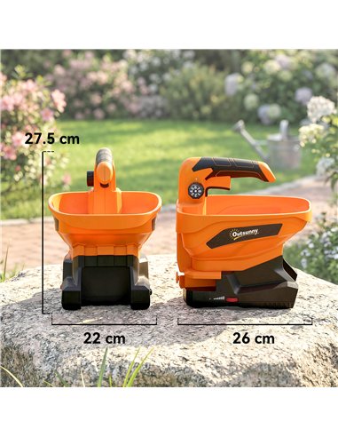 Outsunny Cordless Spreader, 3.3L Handheld Seed Spreader with Adjustable Scatter Width, Adjustable Flow, USB Charging Cable