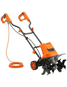 Outsunny 1500W Electric Garden Tiller w/Foldable Handle, 40cm Working Width, 20cm Tilling Depth, 6 Blades, 2 Adjustable Wheels