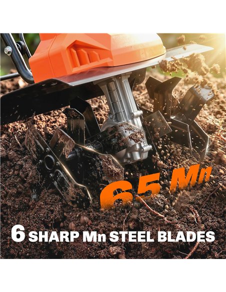 Outsunny 1500W Electric Garden Tiller w/Foldable Handle, 40cm Working Width, 20cm Tilling Depth, 6 Blades, 2 Adjustable Wheels - pic 200632 | FastDaddyshop