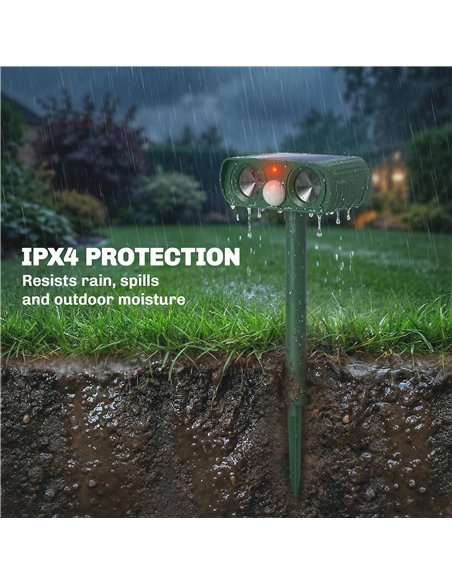Outsunny Ultrasonic Cat Repellent, PIR Motion Sensor 110°, LED Flash, Solar Cat Deterrents for Gardens UK - pic 200643 | FastDaddyshop