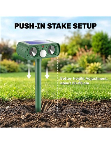 Outsunny Ultrasonic Cat Repellent, PIR Motion Sensor 110°, LED Flash, Solar Cat Deterrents for Gardens UK