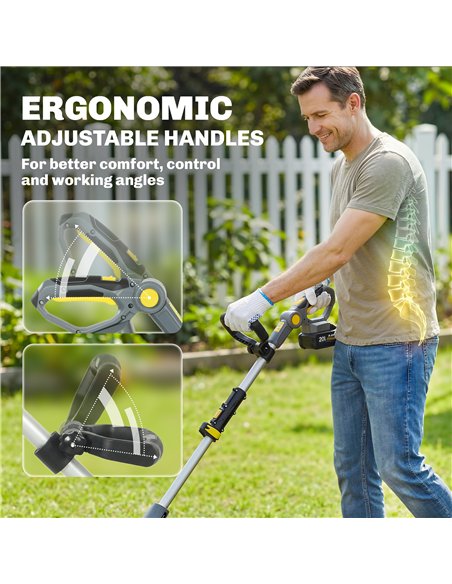 Outsunny Cordless Tiller, 18V Electric Garden Rotavator with 2 x 4000mAh Batteries, Charger, 20cm Tilling Width & 18cm Depth - pic 200653 | FastDaddyshop