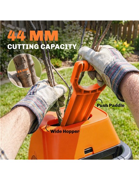 Outsunny 2500W Electric Wood Chipper, Corded Wood Mulcher Shredder with 45L Collection Bag, 4300RPM, 44mm Cutting Diameter - pic 200661 | FastDaddyshop