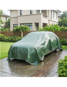 Outsunny 4 x 6m Waterproof Tarpaulin, 90GSM Tear-Resistant PE Tarp with Reinforced Grommets, UV Protected Cover 2