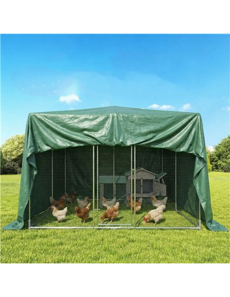 Outsunny 4 x 6m Waterproof Tarpaulin, 90GSM Tear-Resistant PE Tarp with Reinforced Grommets, UV Protected Cover - pic 200680 | FastDaddyshop