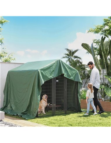 Outsunny 4 x 6m Waterproof Tarpaulin, 90GSM Tear-Resistant PE Tarp with Reinforced Grommets, UV Protected Cover