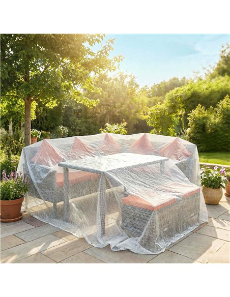 Outsunny 4 x 6m Waterproof Tarpaulin, Heavy Duty 140GSM Tear-Resistant PE Tarp with Reinforced Grommets, UV Protected Cover - pic 200688 | FastDaddyshop