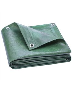 Outsunny 3 x 4m Waterproof Tarpaulin, 90GSM Tear-Resistant PE Tarp with Reinforced Grommets, UV Protected Cover