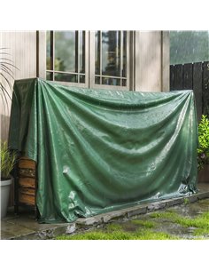 Outsunny 3 x 4m Waterproof Tarpaulin, 90GSM Tear-Resistant PE Tarp with Reinforced Grommets, UV Protected Cover 2