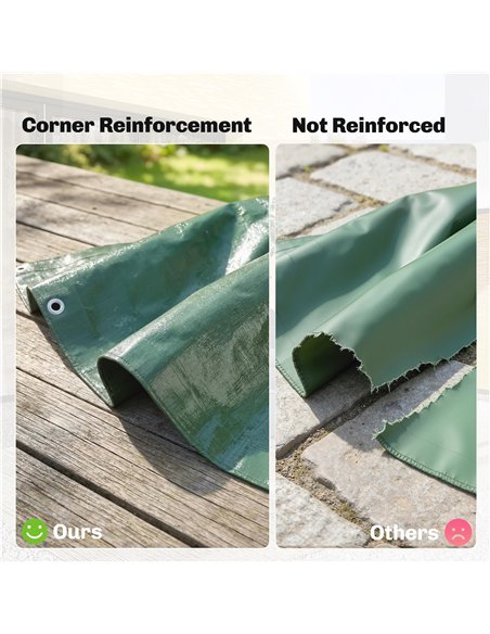 Outsunny 3 x 4m Waterproof Tarpaulin, 90GSM Tear-Resistant PE Tarp with Reinforced Grommets, UV Protected Cover - pic 200695 | FastDaddyshop