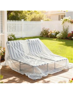 Outsunny 3 x 5m Waterproof Tarpaulin, Heavy Duty 140GSM Tear-Resistant PE Tarp with Reinforced Grommets, UV Protected Cover 2