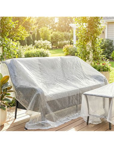 Outsunny 3 x 5m Waterproof Tarpaulin, Heavy Duty 140GSM Tear-Resistant PE Tarp with Reinforced Grommets, UV Protected Cover