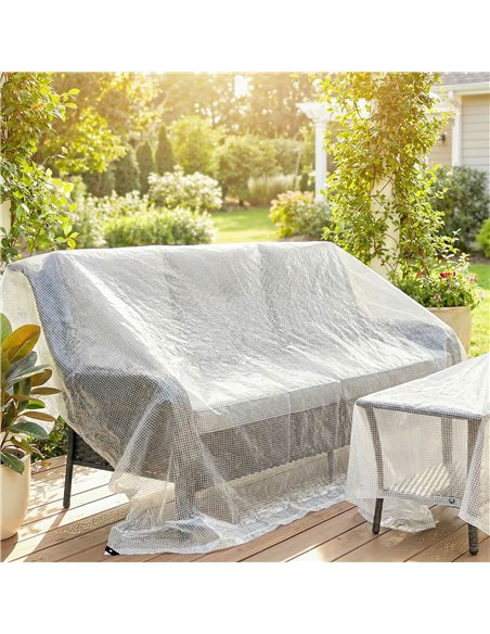 Outsunny 3 x 5m Waterproof Tarpaulin, Heavy Duty 140GSM Tear-Resistant PE Tarp with Reinforced Grommets, UV Protected Cover - pic 200706 | FastDaddyshop