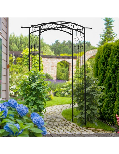 Outsunny 211cm Height Metal Garden Arch Arbor for Wedding Decor for Climbing Plants and Outdoor Decoration - pic 200710 | FastDaddyshop