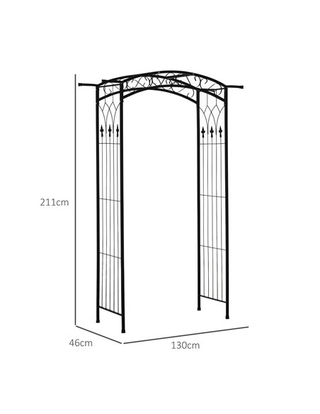 Outsunny 211cm Height Metal Garden Arch Arbor for Wedding Decor for Climbing Plants and Outdoor Decoration - pic 200711 | FastDaddyshop