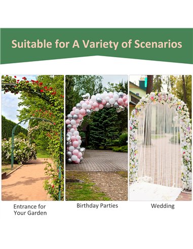 Outsunny 211cm Height Metal Garden Arch Arbor for Wedding Decor for Climbing Plants and Outdoor Decoration