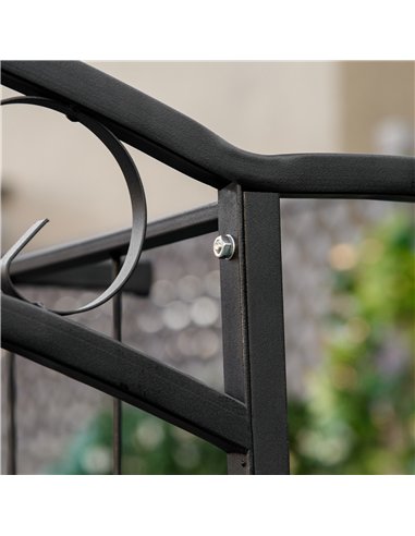 Outsunny 211cm Height Metal Garden Arch Arbor for Wedding Decor for Climbing Plants and Outdoor Decoration