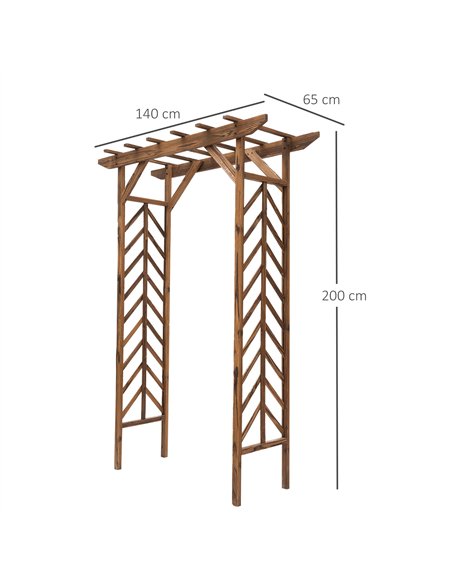 Outsunny Wooden Garden Arbor, Arch Trellis with Classic Countryside Style, Pergola Style Roof for Climbing Vines - pic 200720 | FastDaddyshop