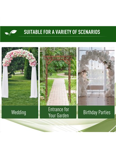 Outsunny Wooden Garden Arbor, Arch Trellis with Classic Countryside Style, Pergola Style Roof for Climbing Vines