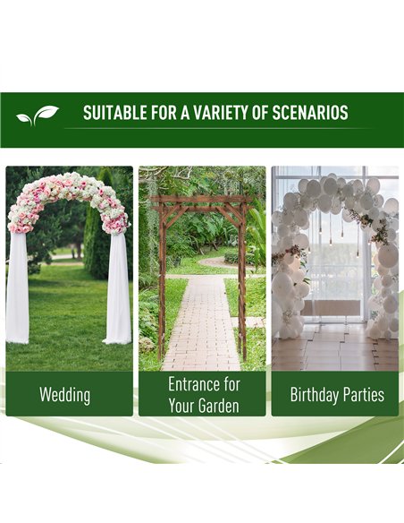 Outsunny Wooden Garden Arbor, Arch Trellis with Classic Countryside Style, Pergola Style Roof for Climbing Vines - pic 200724 | FastDaddyshop