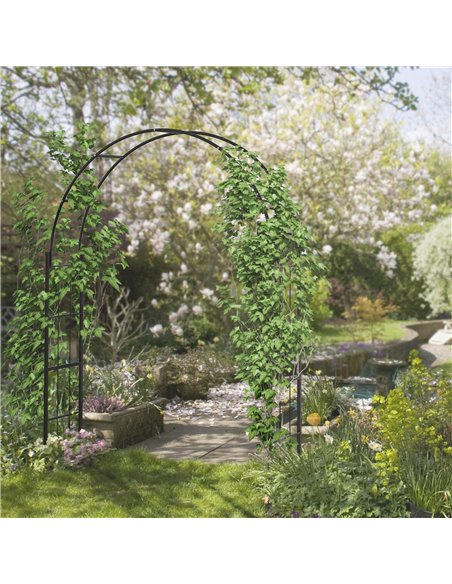 Outsunny 223cm Garden Arch Trellis, Outdoor Wedding Arbor for Ceremony for Climbing Roses, Vines and Plants - pic 200737 | FastDaddyshop