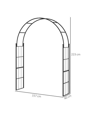 Outsunny 223cm Garden Arch Trellis, Outdoor Wedding Arbor for Ceremony for Climbing Roses, Vines and Plants