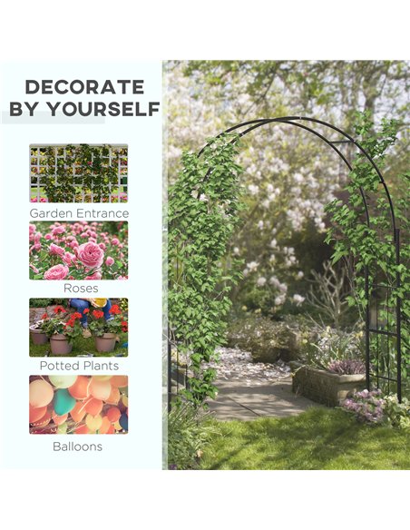 Outsunny 223cm Garden Arch Trellis, Outdoor Wedding Arbor for Ceremony for Climbing Roses, Vines and Plants - pic 200739 | FastDaddyshop