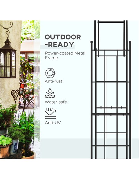 Outsunny 223cm Garden Arch Trellis, Outdoor Wedding Arbor for Ceremony for Climbing Roses, Vines and Plants - pic 200741 | FastDaddyshop