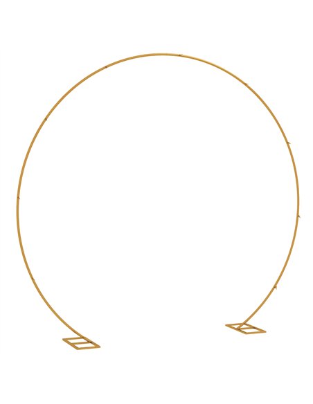 Outsunny 280cm Gold Backdrop Stand, Round Metal Wedding Arch for Birthday Party, Bridal Shower, Graduation, Ceremony - pic 200745 | FastDaddyshop