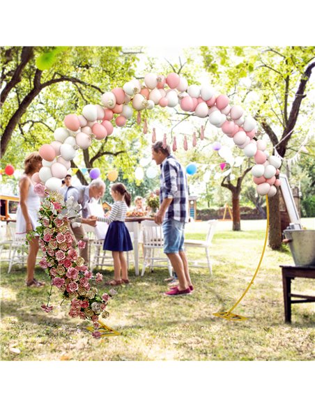 Outsunny 280cm Gold Backdrop Stand, Round Metal Wedding Arch for Birthday Party, Bridal Shower, Graduation, Ceremony - pic 200746 | FastDaddyshop