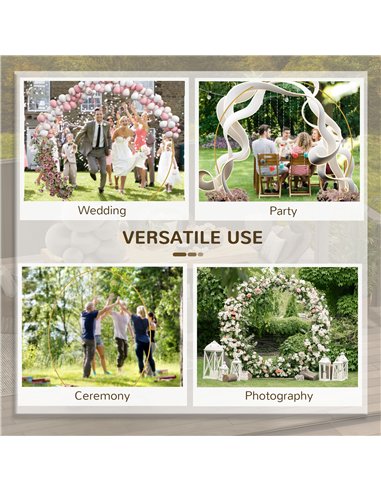 Outsunny 280cm Gold Backdrop Stand, Round Metal Wedding Arch for Birthday Party, Bridal Shower, Graduation, Ceremony
