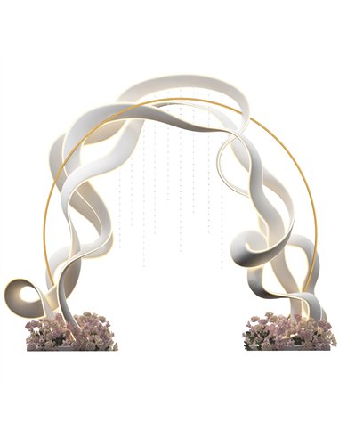 Outsunny 280cm Gold Backdrop Stand, Round Metal Wedding Arch for Birthday Party, Bridal Shower, Graduation, Ceremony