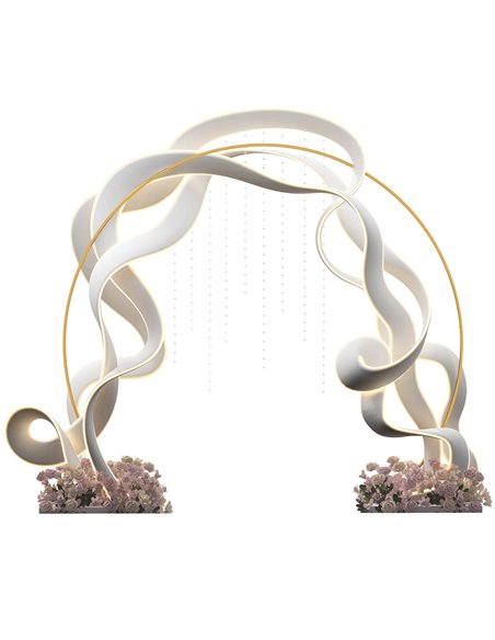 Outsunny 280cm Gold Backdrop Stand, Round Metal Wedding Arch for Birthday Party, Bridal Shower, Graduation, Ceremony - pic 200753 | FastDaddyshop