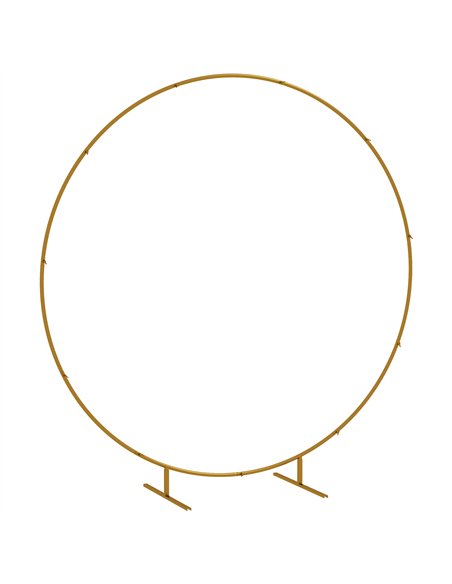 Outsunny 222cm Gold Tone Backdrop Stand, Round Metal Wedding Arch for Birthday Party, Bridal Shower, Graduation, Ceremony - pic 200754 | FastDaddyshop