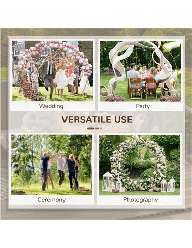 Outsunny 222cm Gold Tone Backdrop Stand, Round Metal Wedding Arch for Birthday Party, Bridal Shower, Graduation, Ceremony