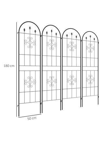 Outsunny Set of Four Spiral Anchor Garden Trellis Panels