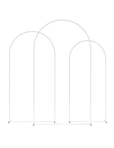 Outsunny Wedding Arch Frame Set, Metal Balloon Arch Stand Set, Balloon Arch Stand Set for Birthday Party, 2.2, 2, 1.8 m White